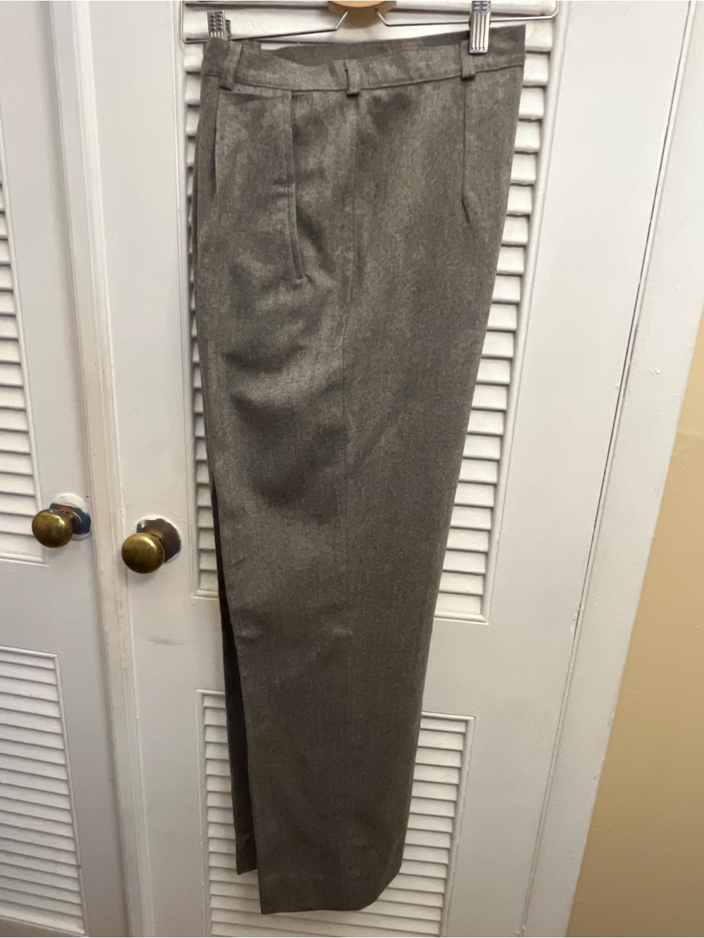 Giorgio Sant'Angelo Women's Brown Herringbone Pleated Straight Leg Pants Size 12